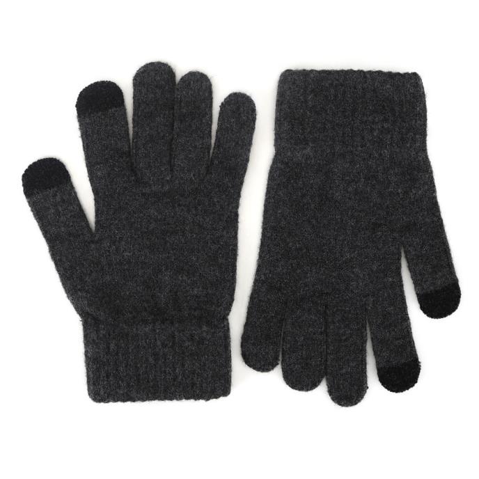 totes toasties® Mens Knitted Stripe Hat & Glove Set Charcoal Mix Extra Image 4